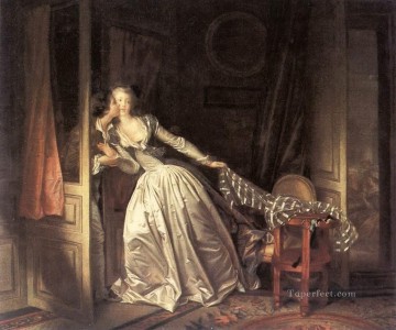 ロココ Painting - 盗まれたキス ジャン・オノレ・フラゴナールの古典的なロココ様式